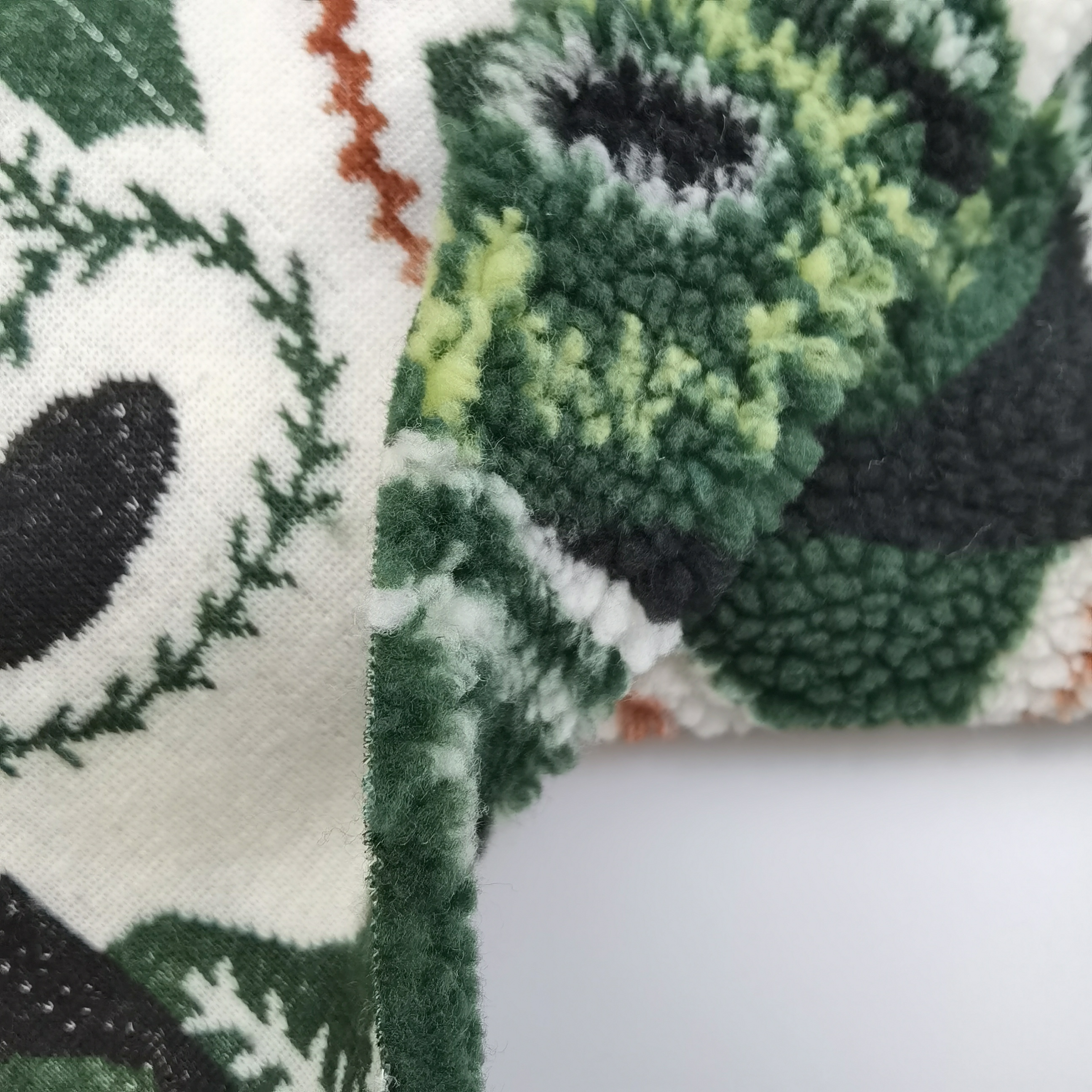 Lamb jacquard knitted sherpa fabric