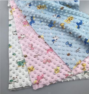 MINKY DOT FABRIC WITH PRINTING WHATSAPP 0086 18768331686