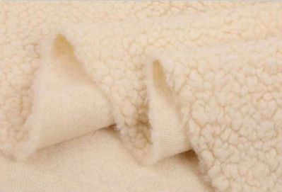 Lamb jacquard  shearling coat sherpa fabric for men /women Plain lamb wool jacket fabric 