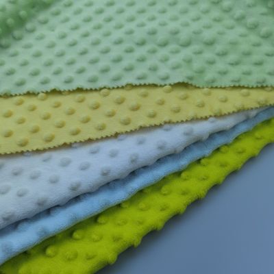 Embossed minky dot /heart /star plush velevt  fabric velboa for baby blanket